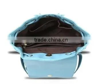Online shop China backpack candy color student backpack high quality leather backpack