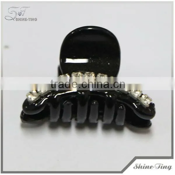 fashion small plastic hair clip with crystal for women