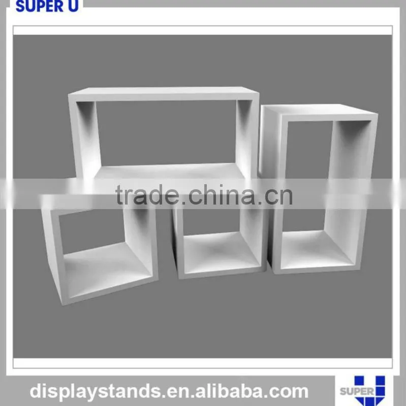 mdf shelving window display cube as decor fixtures