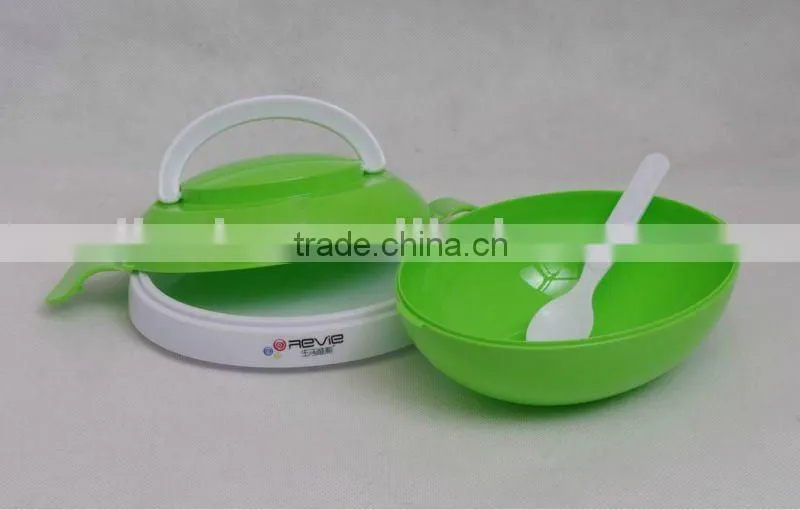 egg-shaped double layers plastic lunch box with handle