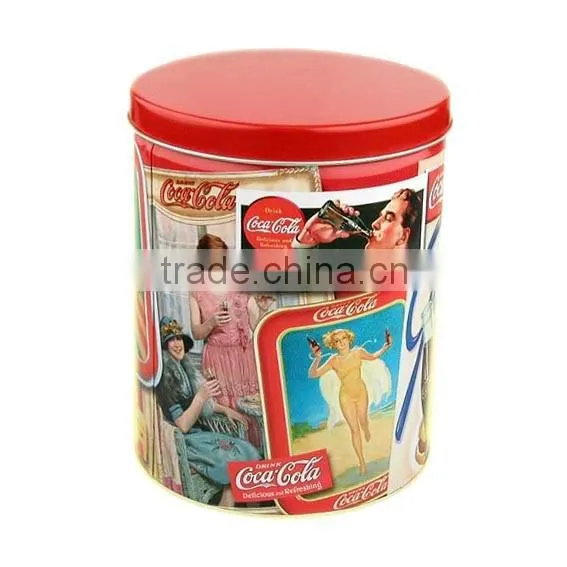Round shape tea tin box