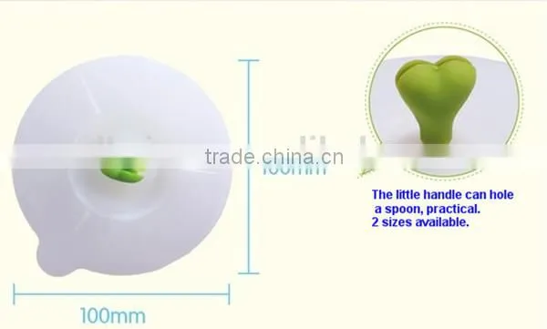 Novelty easy cleaning suction silicone universal cup lid