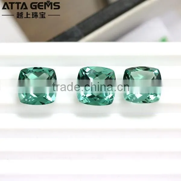 Lab Created Green Quartz 15x15mm synthetic green large quartz crystals