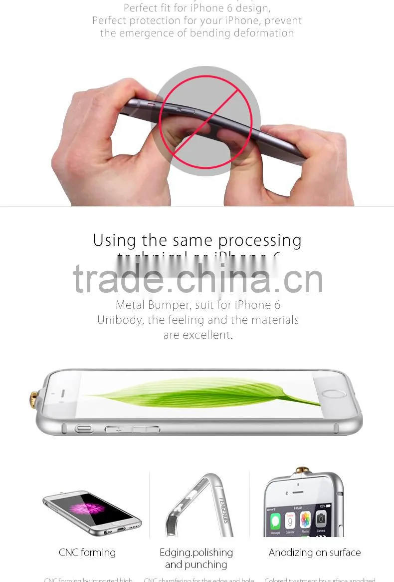 Ultra Thin Aluminum Metal Bumper Cover For iPhone 6, High Quality Hot Selling Universal Fashion Luxury Metal Aluminum Bumper
