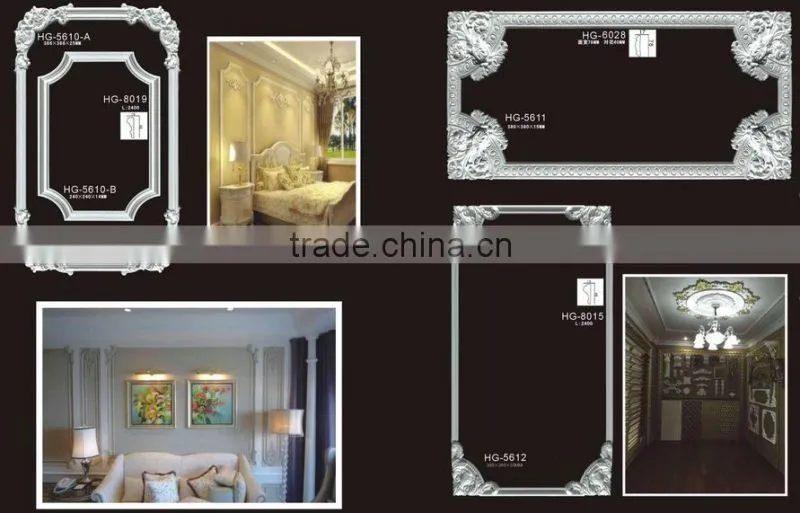 pu decorative corners & frame polyurethane ceiling wall ornament