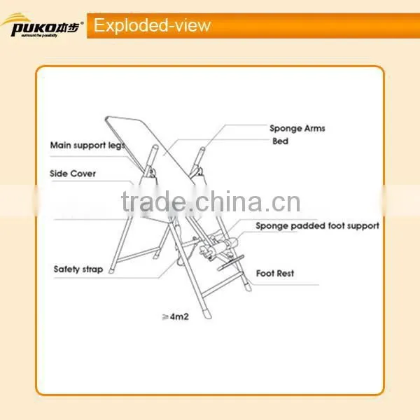 Wholesale exercise equipment foldable inversion therapy table made in China