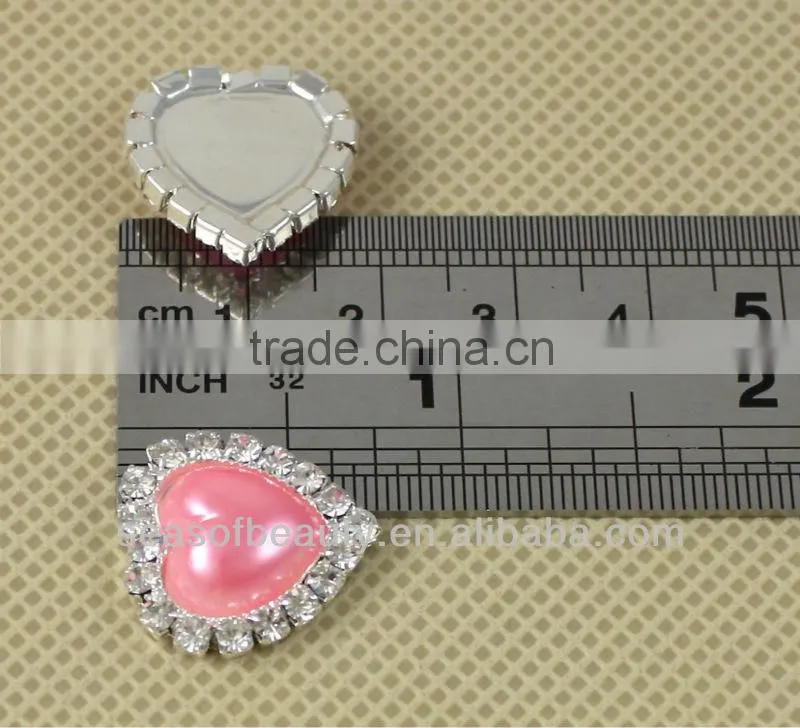 Wholesale Heart Shape Rhinestone Buttons Made in China 2308DP