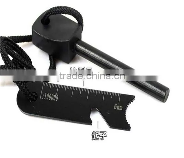 Survival Magnesium Flint Tooth Scraper Stone Fire Starter Lighter Kit
