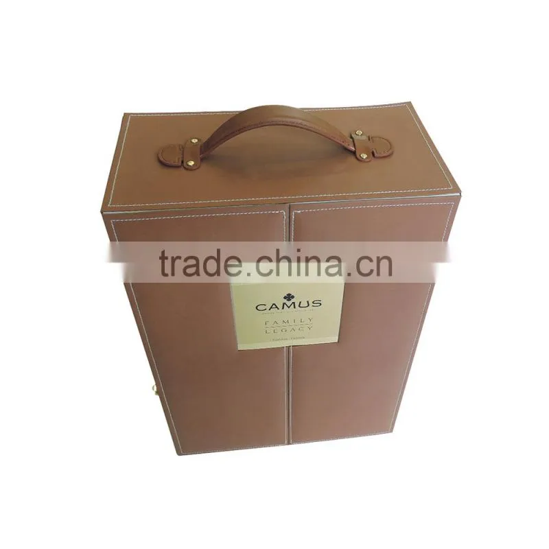 Luxury leather wine glass display box