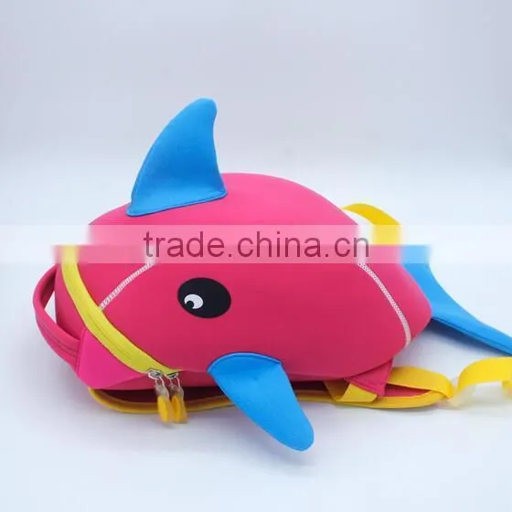 Kids backpack bag / children Waterproof backpack / cartoon bag,Dolphin shape backpack