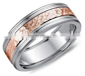 COOLMAN wholesale hand fashion jewelry 8mm rose gold gay ring tungsten carbide Men's wedding Ring CMR-036-5