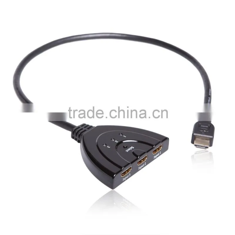 Wholesale Intelligent 3x1 HDMI video mixer switcher 3 in 1 pigtail for PS4 support 3D for hot video player