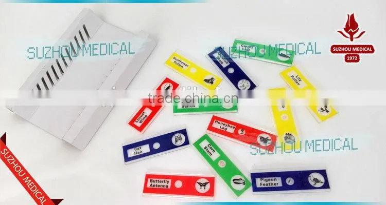Plastic Prepared Slide Set of 12 for children microscope