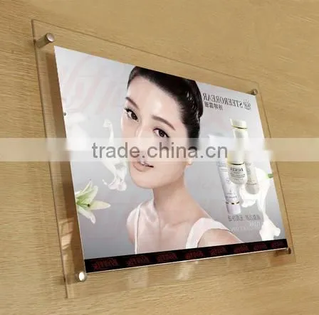 wall mounted clear acrylic a4 plastic poster frame
