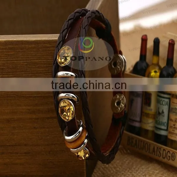 new arrival friendship leather bracelet fashion braid genuine leather bracelet jewelry
