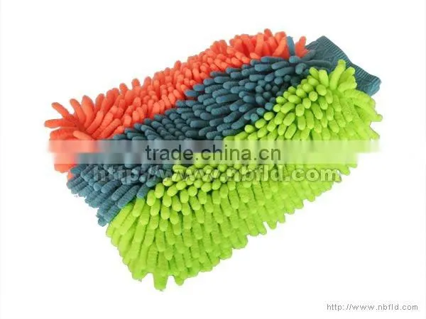 Colorful chenille mircofiber wash mitt