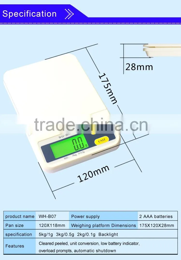 Factory direct sale easy carry slim design cooking food kitchen scale