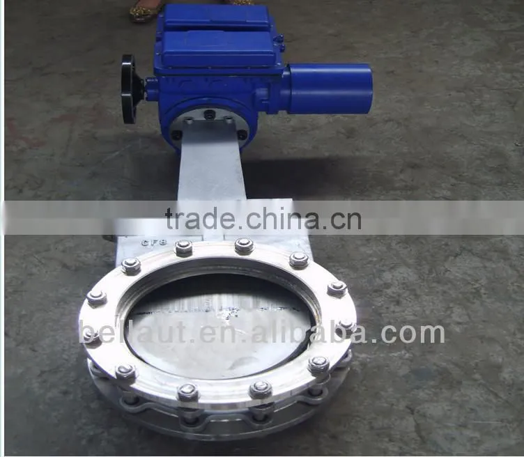 150# flange end knife gate valve with electric actuator
