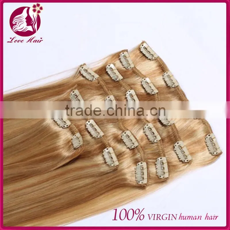 clip in sets products 7pcs clip in human hair extensions 10"-26" straight blonde 6A grade human hair extensions