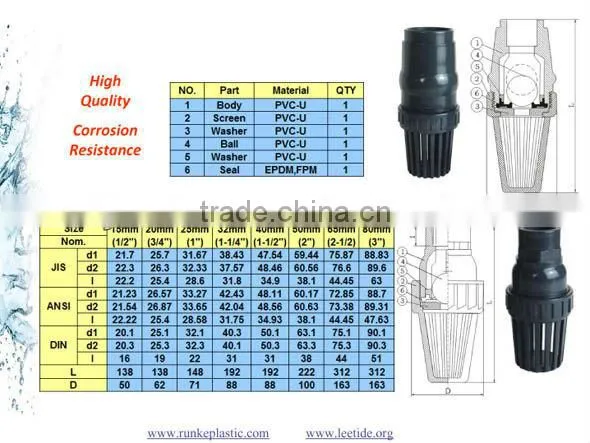 Plastic PVC Swing Check Valve