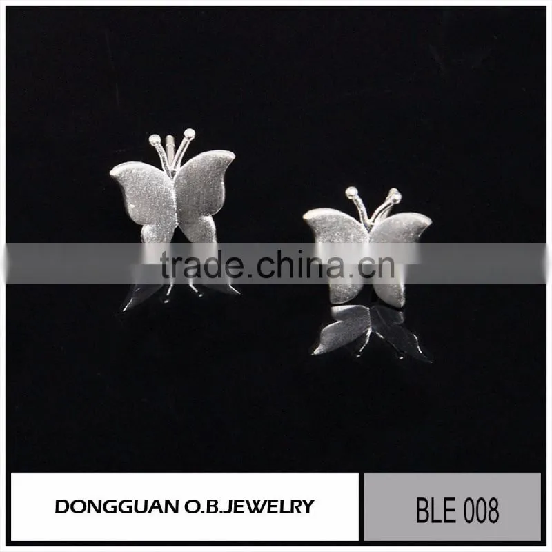 Fashion white gold silver stud earrings setting without stone