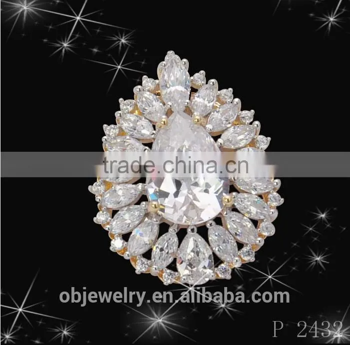 Hot new retail products stainless steel or brass big stone pendant design gold jewelry