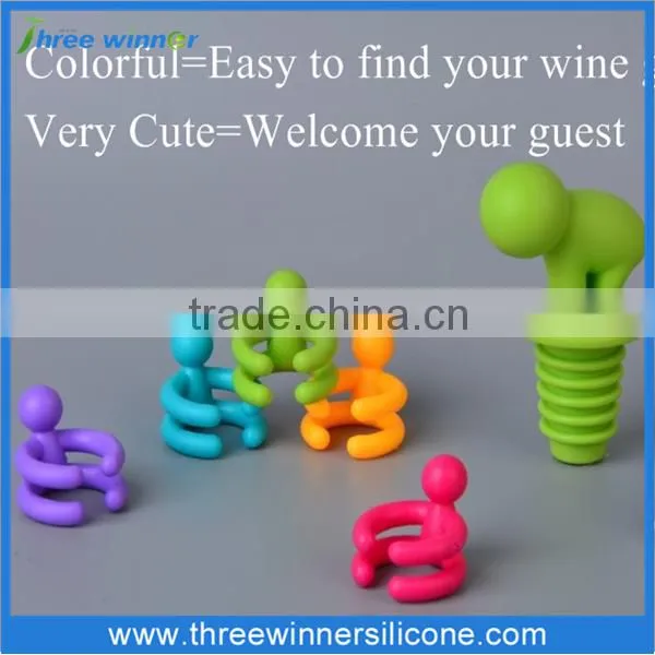 Suction cup wine glass marker silicone Promotional wine markers