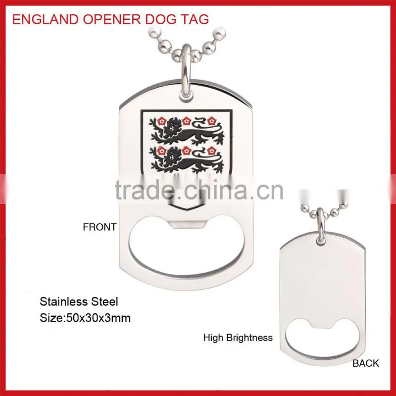 Fashion Stainless Steel Pendant Bottle Opener With Dog Tag