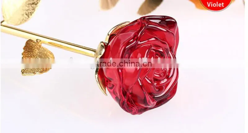 Natural Crystal flower golden rose flowers