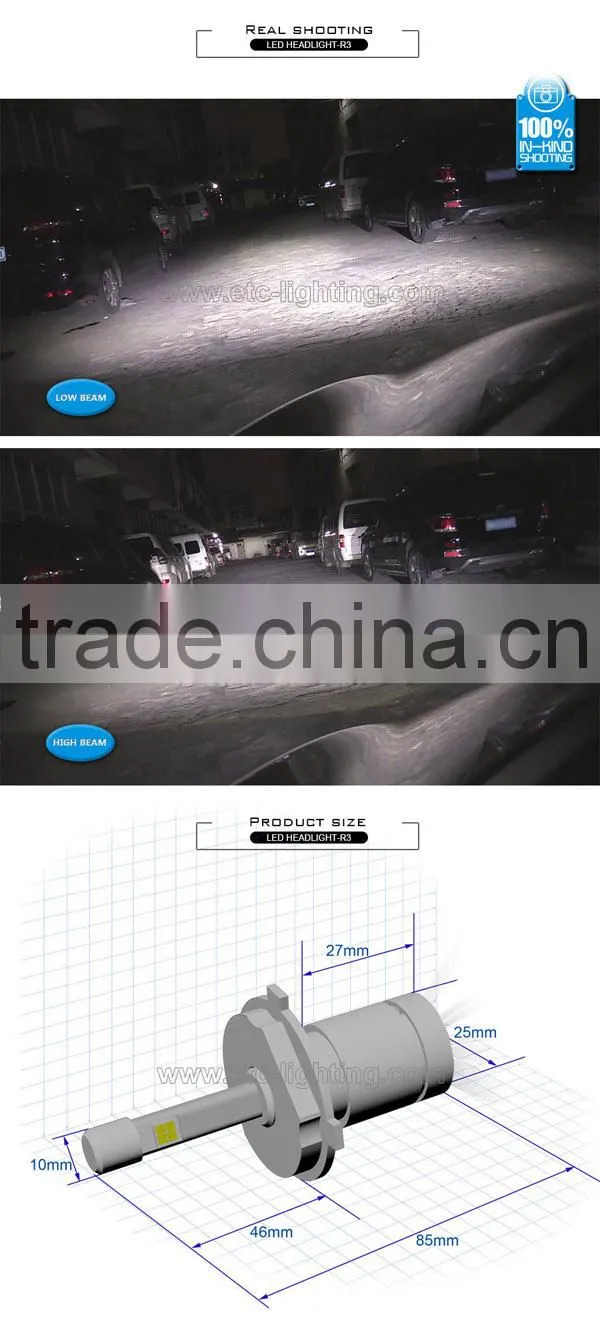 R3 H4 auto led light headlight