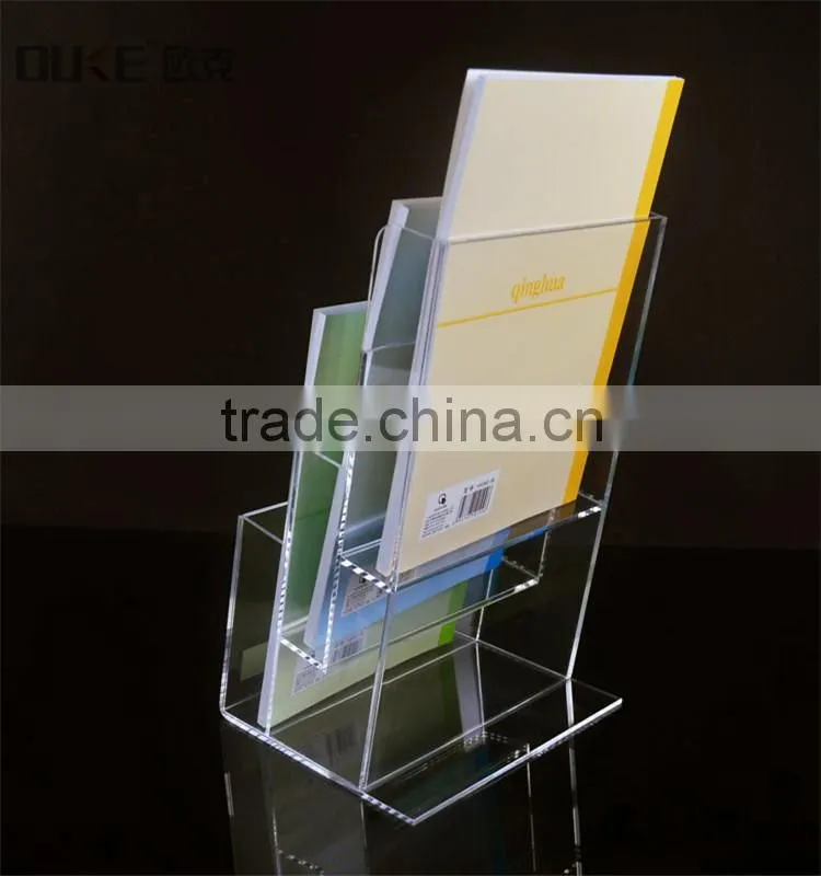 hot selling free standing clear acrylic brochure holder standee