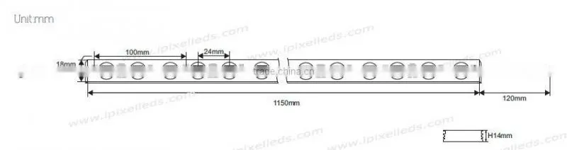 digital ucs1903 dc12v led light rigid bar with a Optical lens for each LED chip