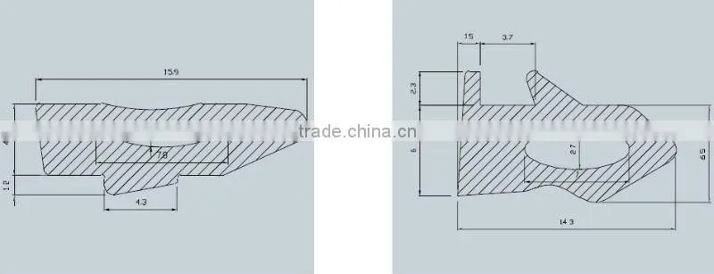 In-side glass rubber strip profile(EPDM, NBR, CR, SILICONE, PVC, composite)