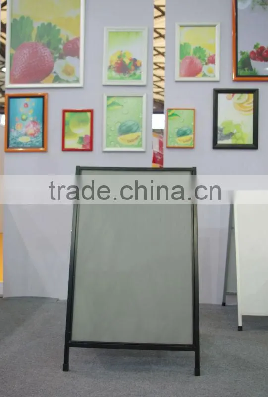 New LH2-7 black steel square pipe and grey pvc hollow plates,double side A-board,poster board and poster stand