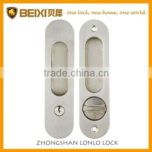 Best seller zinc alloy satin nickel finish entrance slide glass door lock