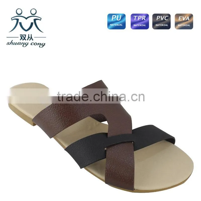 Factory price ladies cross-belt shenae grimes flat slippers and shoes
