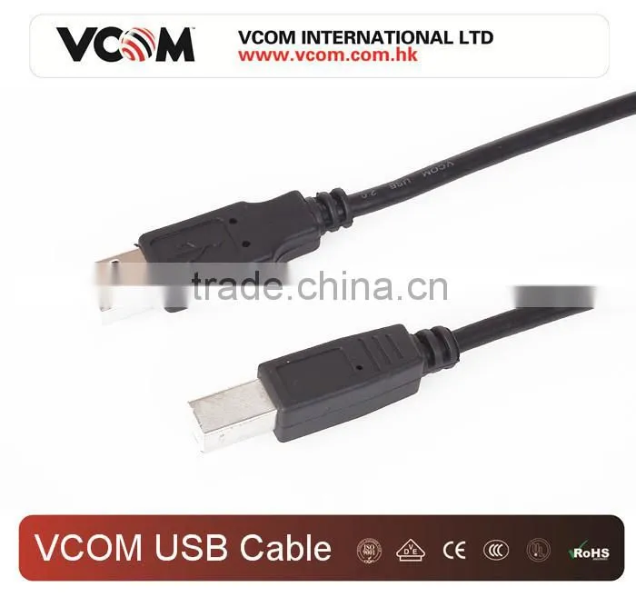 High Speed Black Color Gold Plated USB 2.0 Cable with Factory Price