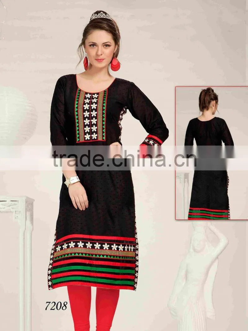 Designer Silk Embroidered KURTI-TUNIC-TOP-KURTA
