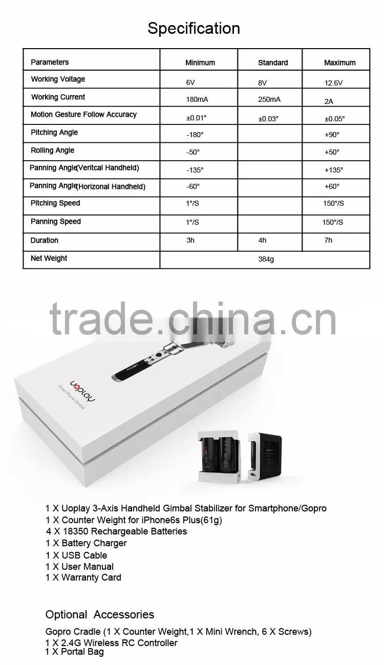 Latest aluminum alloy stabilizer for Iphone6/6s/6sPlus