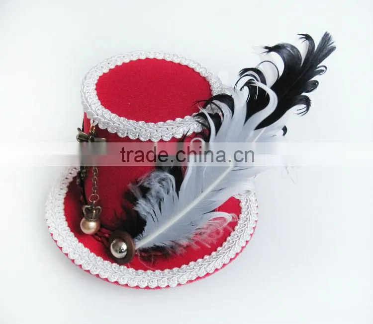 MYLOVE 9cm red feather top hat fascinations costumes fascinator MLGM034