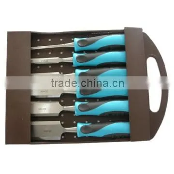 Hot sales 6pcs Wood chisel set with PP and TPR handle