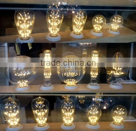 Fireworks LED Light E27 ST64 Edison Vintage Flower Bulb lamp Decorative Cafe star