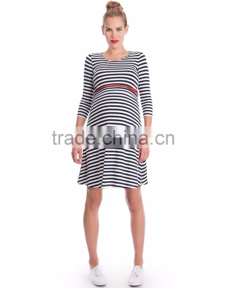 Slim Stripe Maternity Salwar Kameez Long sleeves