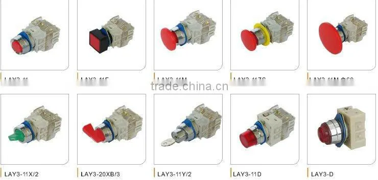square head momentary push button switch with white clean contact block LAY3-11F