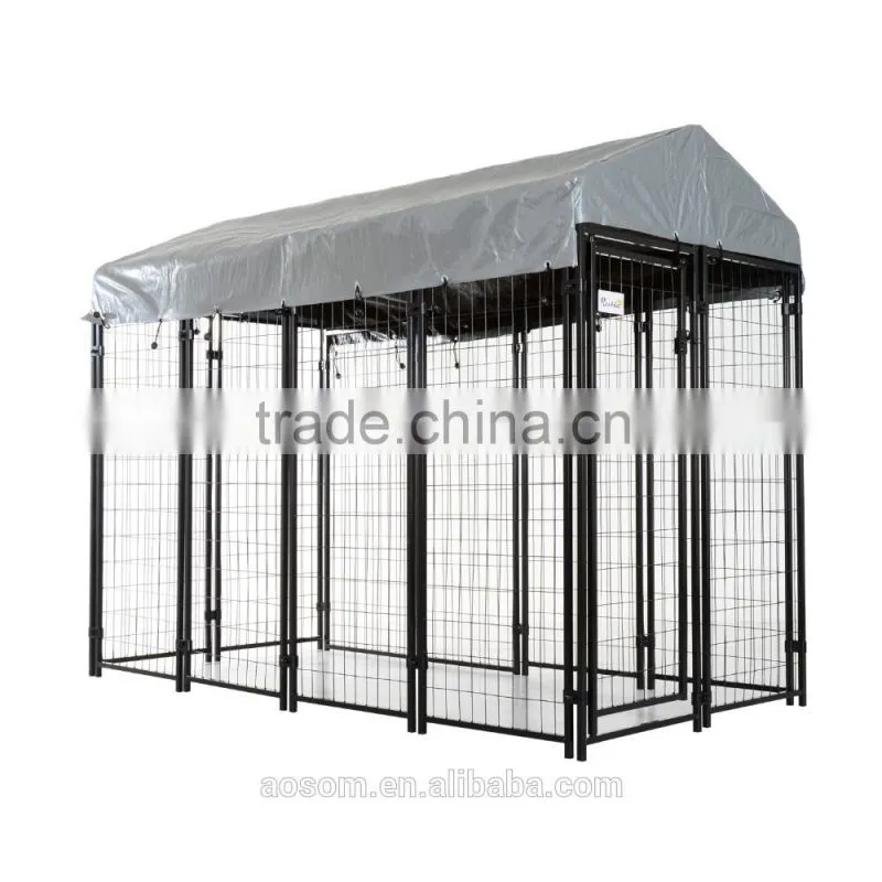 Pawhut 50" x 46" x 58"- 72" Steel Frame Outdoor Covered Dog Box Kennel