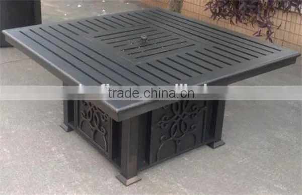 48" x 48" Square Chat Fire Pit Table - Outdoor FirePlace Fire Pit Heater Back Yard Propane Gas Patio Table Furniture