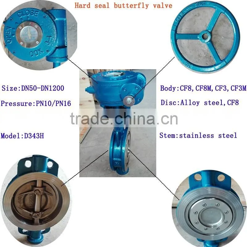 worm wheel triple eccentric flange hard seal butterfly valve