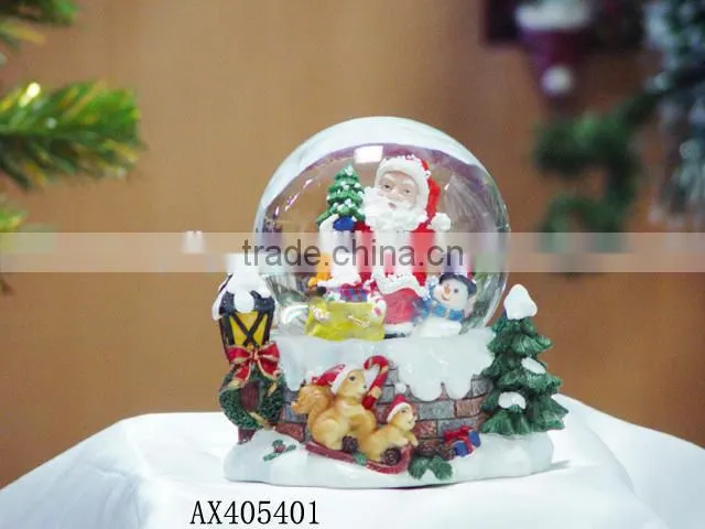 Resin santa claus for crystal ball christmas ornaments,traditional santa claus crafts
