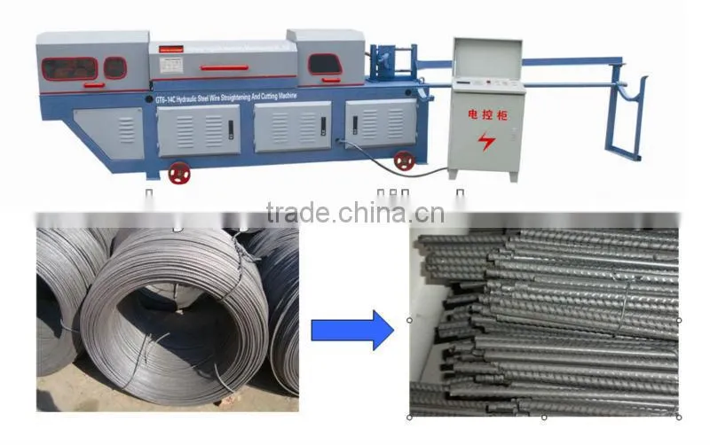 HengYuan brand 6-14mm straighten cutting wire machine