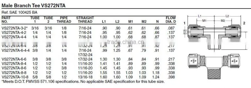 972 Male Branch Tee,Air Brake Fittings for Nylon Tube,Pneumatic valve